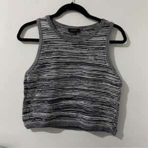 NWOT BABATON RIBBED GREY/WHITE STRIPED SWEATER VEST